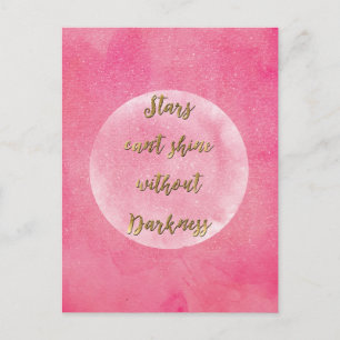De "sterren kunnen niet zonder duisternis schijnen briefkaart