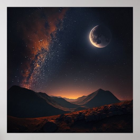 De sterren schijnen in de hemel en de maan -3 poster (Voorkant)