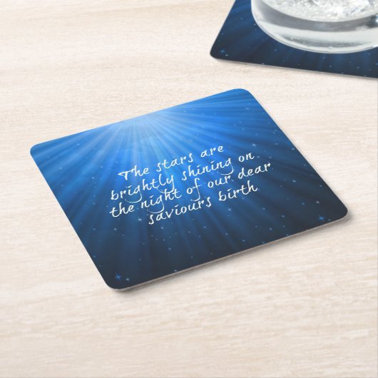 De sterren stralen helder op de geboorte van de li kartonnen onderzetters (Schuin)