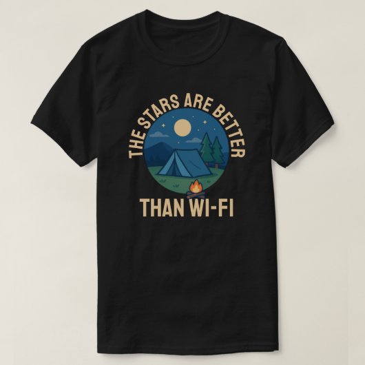 De sterren zijn beter dan Wi-Fi T-shirt (Design voorkant)