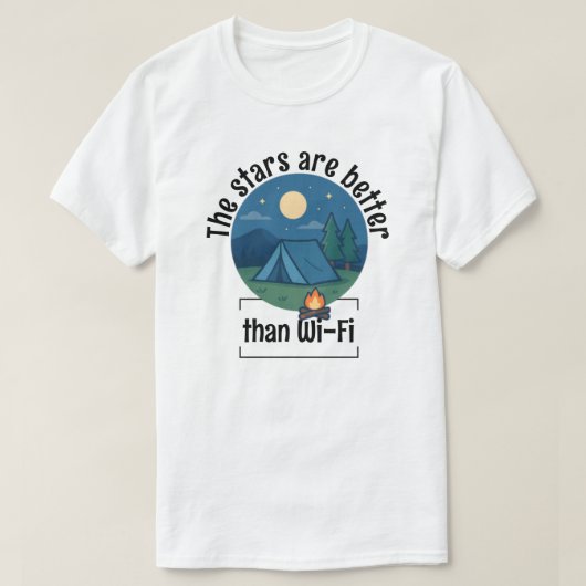 De sterren zijn beter dan Wi-Fi T-shirt (Design voorkant)