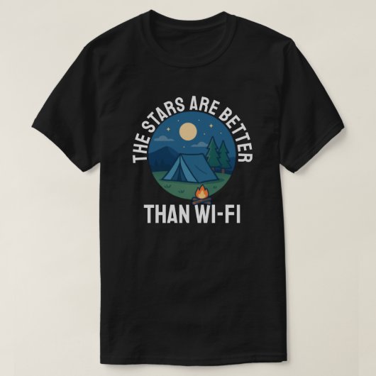 De sterren zijn beter dan Wi-Fi T-shirt (Design voorkant)