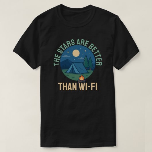 De sterren zijn beter dan Wi-Fi T-shirt (Design voorkant)