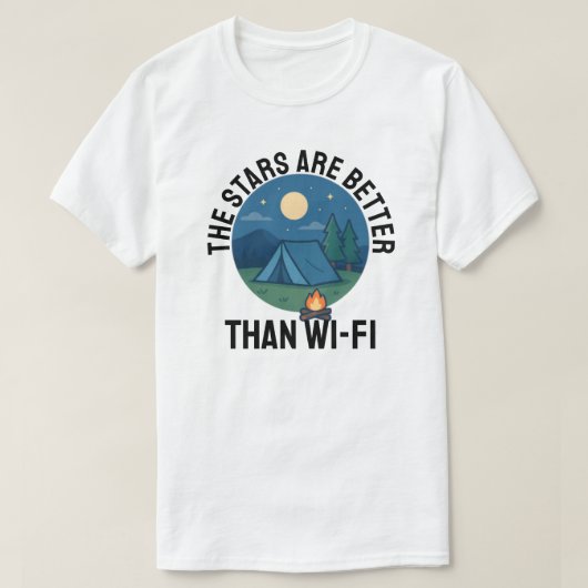 De sterren zijn beter dan Wi-Fi T-shirt (Design voorkant)