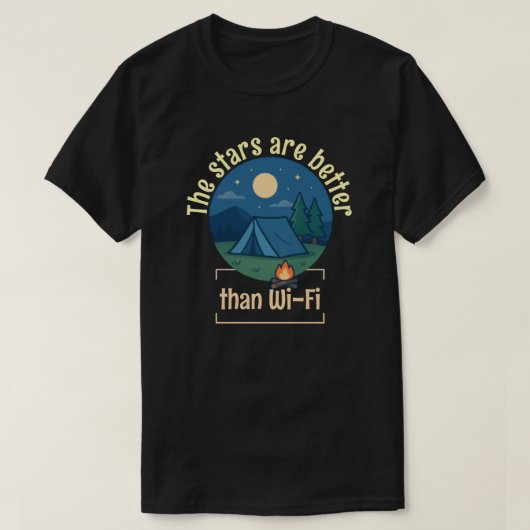 De sterren zijn beter dan Wi-Fi T-shirt (Design voorkant)