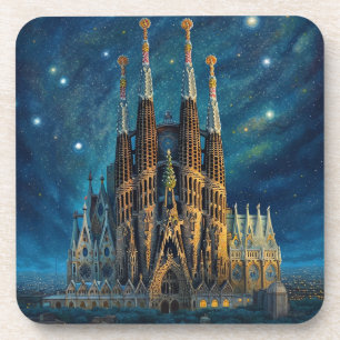De sterrendroom van Gaudi Barcelona Sagrada Fami Bier Onderzetter