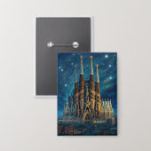 De sterrendroom van Gaudi | Barcelona Sagrada Fami Button (Voorkant / Achterkant)