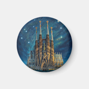 De sterrendroom van Gaudi   Barcelona Sagrada Fami Magneet