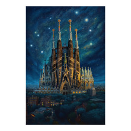 De sterrendroom van Gaudi | Barcelona Sagrada Fami Perfect Poster