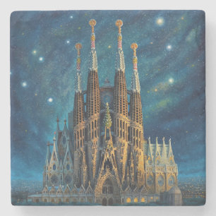 De sterrendroom van Gaudi Barcelona Sagrada Fami Stenen Onderzetter