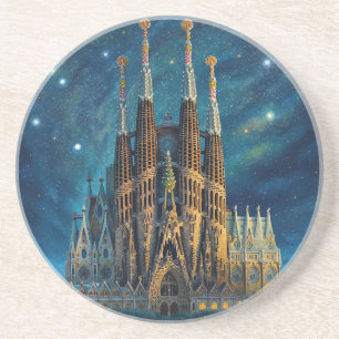 De sterrendroom van Gaudi Barcelona Sagrada Fami Zandsteen Onderzetter