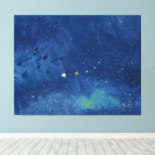 De sterrenhemel canvas afdruk (Insitu (Houten vloer))