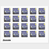 De sterrenhemel van Vincent van Gogh Vierkante Sticker (Vel)