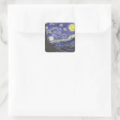 De sterrenhemel van Vincent van Gogh Vierkante Sticker (Tas)