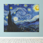 De sterrenhemel - Vincent Van Gogh Canvas Afdruk (Insitu (Houten vloer))