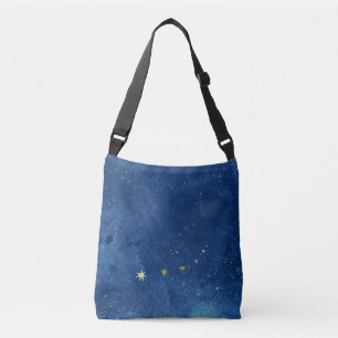 De sterrenhemelillustratie crossbody tas