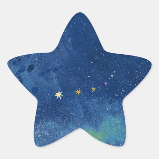 De sterrenhemelillustratie ster sticker (Voorkant)