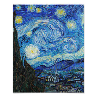 De Sterrennacht (1889) van Vincent Van Gogh Foto Afdruk