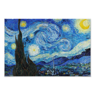 De Sterrennacht (1889) van Vincent Van Gogh Foto Afdruk
