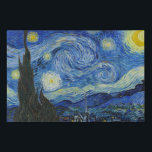 De Sterrennacht, 1889, van Vincent van Gogh Imitatie Canvas Print<br><div class="desc">De Sterrennacht,  1889 van Vincent van Gogh. Het schildert het uitzicht af uit het oostelijke raam van zijn asielkamer op Saint-Rémy-de-Provence,  vlak voor zonsopgang,  met toevoeging van een denkbeeldig dorp.</div>