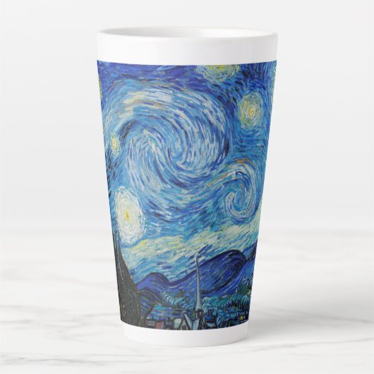 De Sterrennacht (1889) van Vincent Van Gogh Latte Mok (Voorkant)