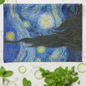 De Sterrennacht, 1889, van Vincent van Gogh Theedoek (Gevouwen)