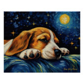 De sterrennacht - Beagle Dog 002 - Qian wan Gogh Perfect Poster (Voorkant)
