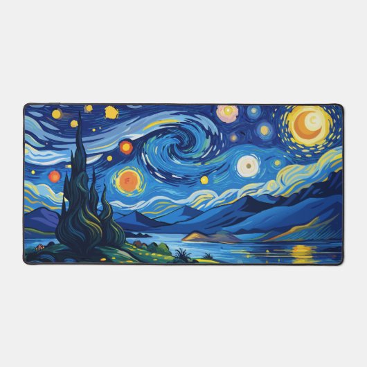 De Sterrennacht boven de kalme oceaan Bureaumat (Voorkant)