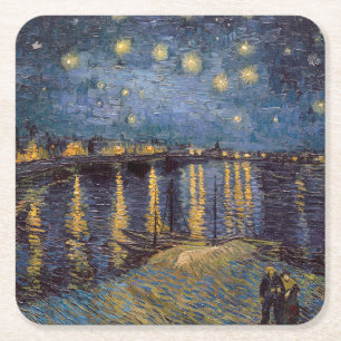 De sterrennacht boven de Rhône van Vincent Van Gog Kartonnen Onderzetters