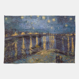 De sterrennacht boven de Rhône van Vincent Van Gog Theedoek