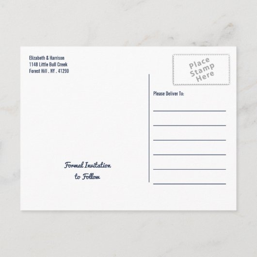 De Sterrennacht bruiloft bewaar de datum Aankondigingskaart (Achterkant)