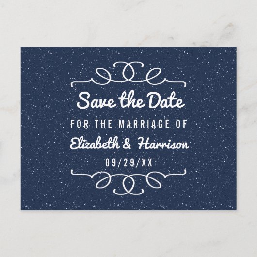De Sterrennacht bruiloft bewaar de datum Aankondigingskaart (Voorkant)