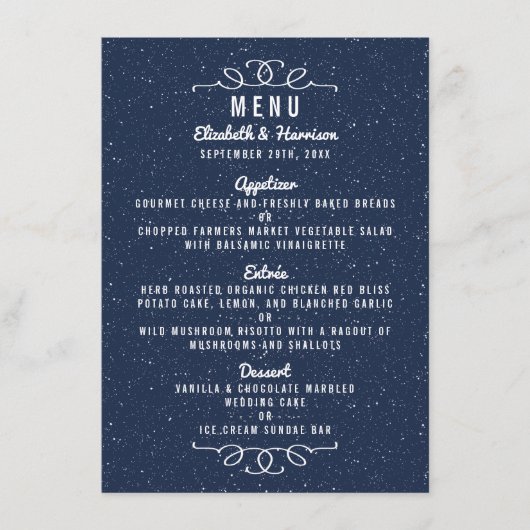 De Sterrennacht bruiloft Collectie - Menu (Voorkant)