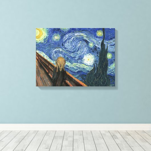 De Sterrennacht Canvas Afdruk (Insitu (Houten vloer))