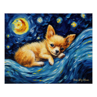 De sterrennacht - Chihuahua Dog 003 - Qian wan Go Perfect Poster
