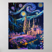 De Sterrennacht Cyberpunk Cosmic Fantasy Poster (Voorkant)