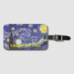 De sterrennacht door Vincent van Gogh Bagagelabel