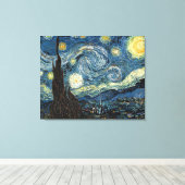 De Sterrennacht / door Vincent van Gogh / Canvas Afdruk (Insitu (Houten vloer))
