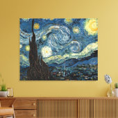 De Sterrennacht / door Vincent van Gogh / Canvas Afdruk (Insitu (Woonkamer))