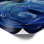 De sterrennacht - Golden Retriever Dog 003 - Qian Perfect Poster (Hoek)