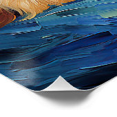 De sterrennacht - Goldendoodle Dog 003 - Qian wan Perfect Poster (Hoek)