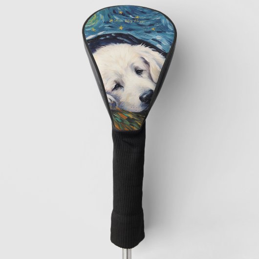 De sterrennacht - Grote Pyreneeën Puppy Dog 003 - Golfheadcover (Voorkant)