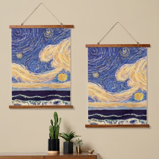 De Sterrennacht Hangend Wandkleed (Asymmetrisch)