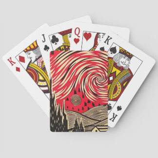 De Sterrennacht in BAUHAUS optische illusie stijl Pokerkaarten
