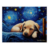 De sterrennacht - Labrador Retriever Puppy Dog 00 Perfect Poster (Voorkant)