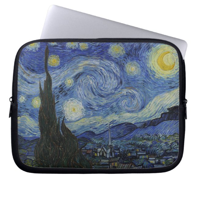 De Sterrennacht Laptop Sleeve (Voorkant)