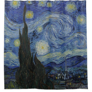 De Sterrennacht, olieverfschilderij, Vincent van G Douchegordijn