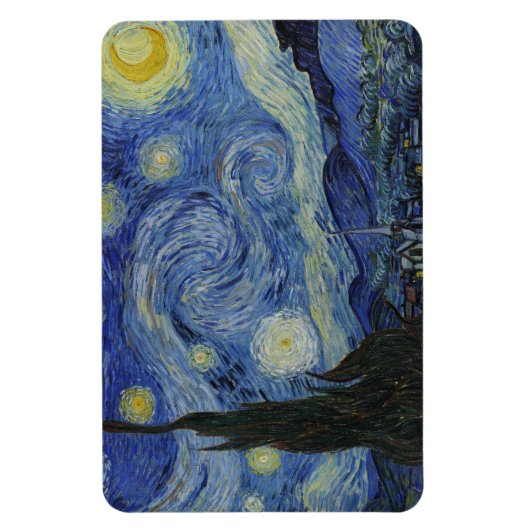 De Sterrennacht, olieverfschilderij, Vincent van G Magneet (Verticaal)