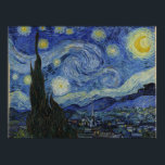De Sterrennacht - Van Gogh (1888) Poster<br><div class="desc">In dit ontwerp schildert Vincent Van Gogh's Sterrennacht uit 1888. Het show het uitzicht dat Van Gogh 's nachts van zijn kamer zag.</div>