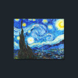 De Sterrennacht | Van Gogh | Canvas Afdruk<br><div class="desc">De Sterrennacht is een schilderij van de Nederlandse Post-Impressionistische schilder Vincent van Gogh. Het schildert in juni 1889 en toont het uitzicht uit het oostelijke gedeelte van zijn asielkamer op Saint-Rémy-de-Provence,  vlak voor zonsopgang,  met toevoeging van een denkbeeldig dorp.</div>